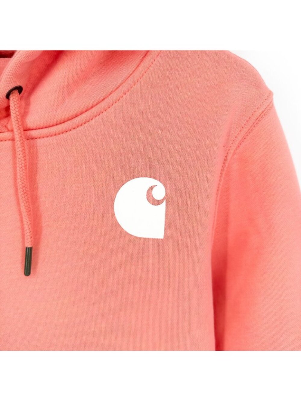 Carhartt Hoodie Womens M Relaxed Fit Midweight Logo Sleeve Coral Sweatshirt NWOT - Picture 4 of 6